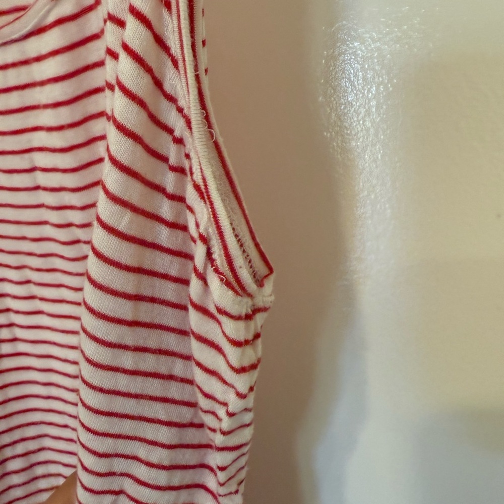 Zara red and white Striped Sleeveless Top - Picture 3 of 7